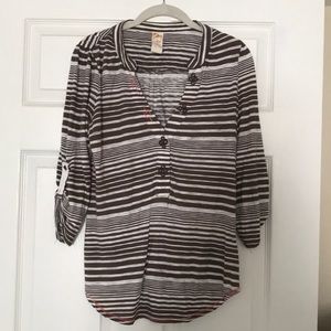 Brown and white striped shirt