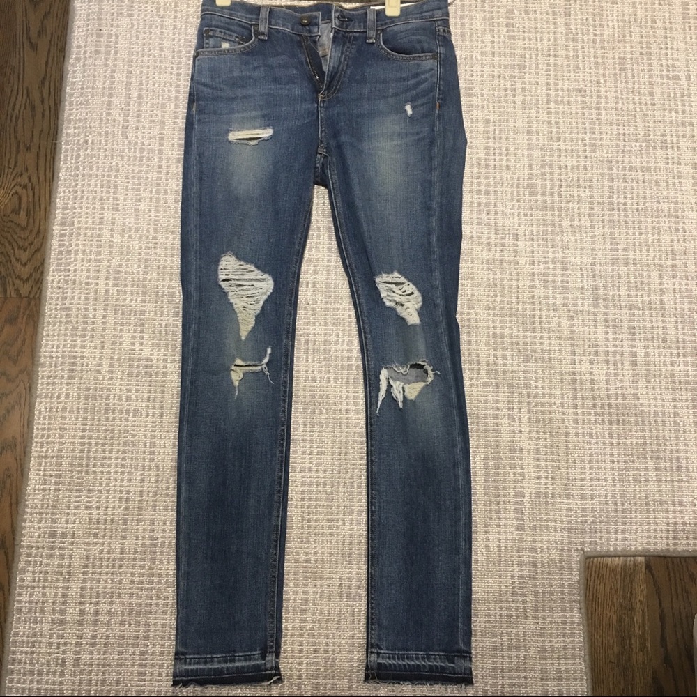 Distressed Rag And Bone Jeans- 10 inch Skinny.