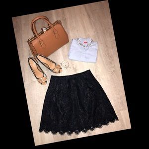 NWOT J crew skirt 00 lace black blue xs
