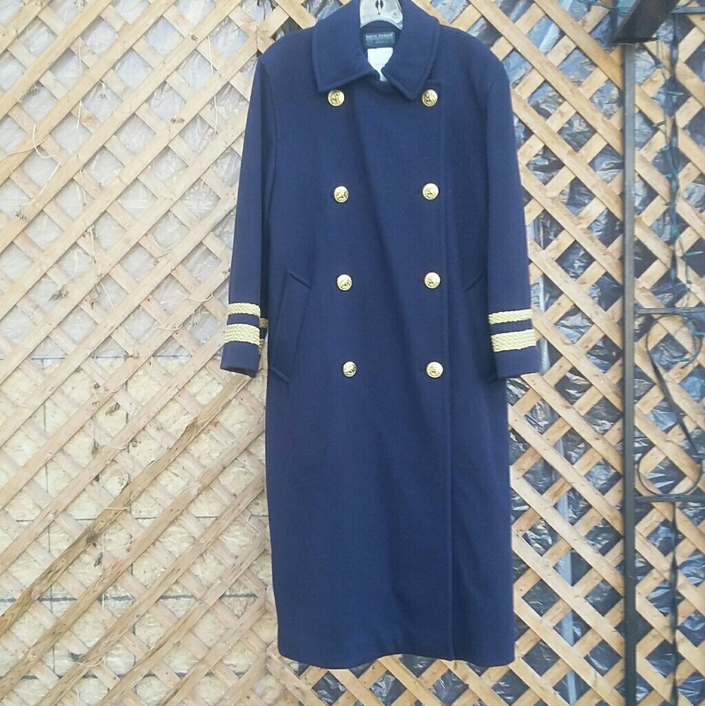 Harve Benard Vintage Wool Military Trench  Petite