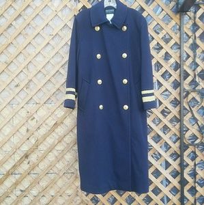 Harve Benard Vintage Wool Military Trench  Petite