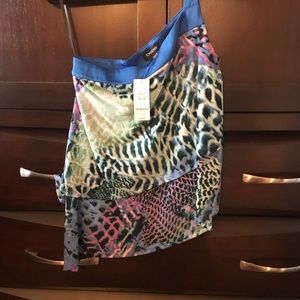 Bebe asymmetrical tiered top