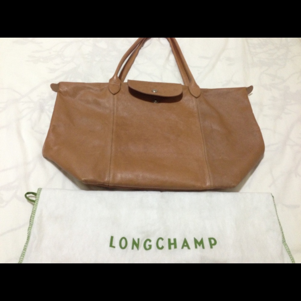 Longchamp Le Pliage genuine leather tote