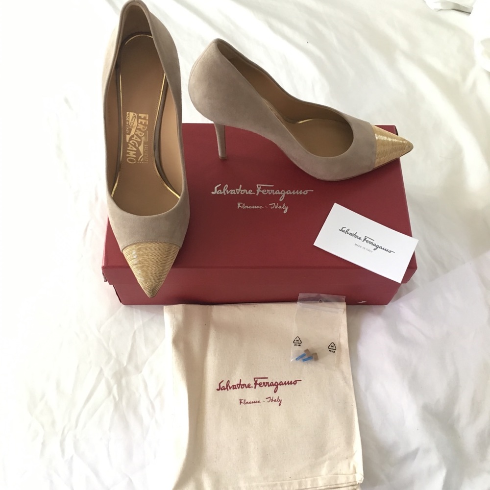 Salvatore Ferragamo “More” Suede Heels