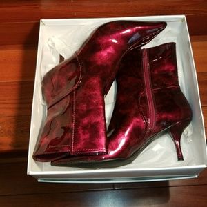 Nine West Red Patent Leather Bootie