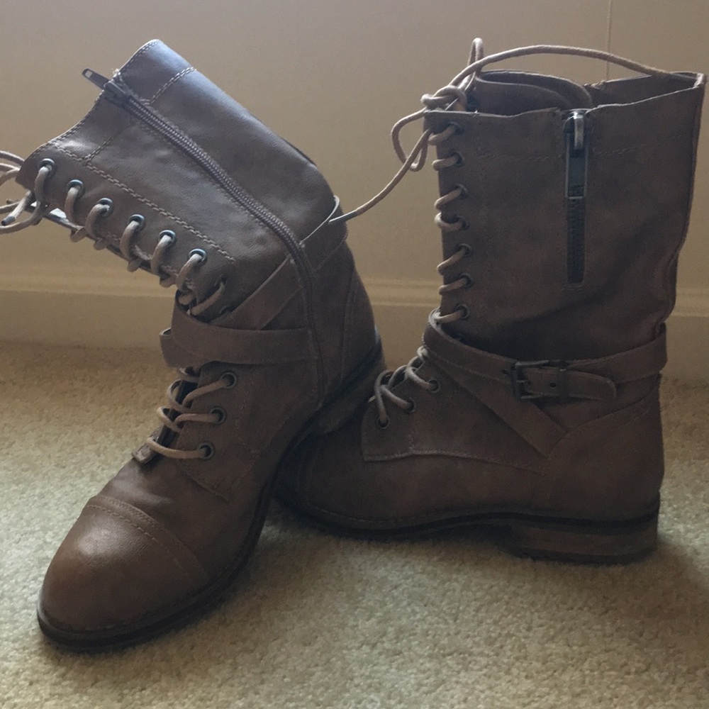 Light Brown Combat Boots