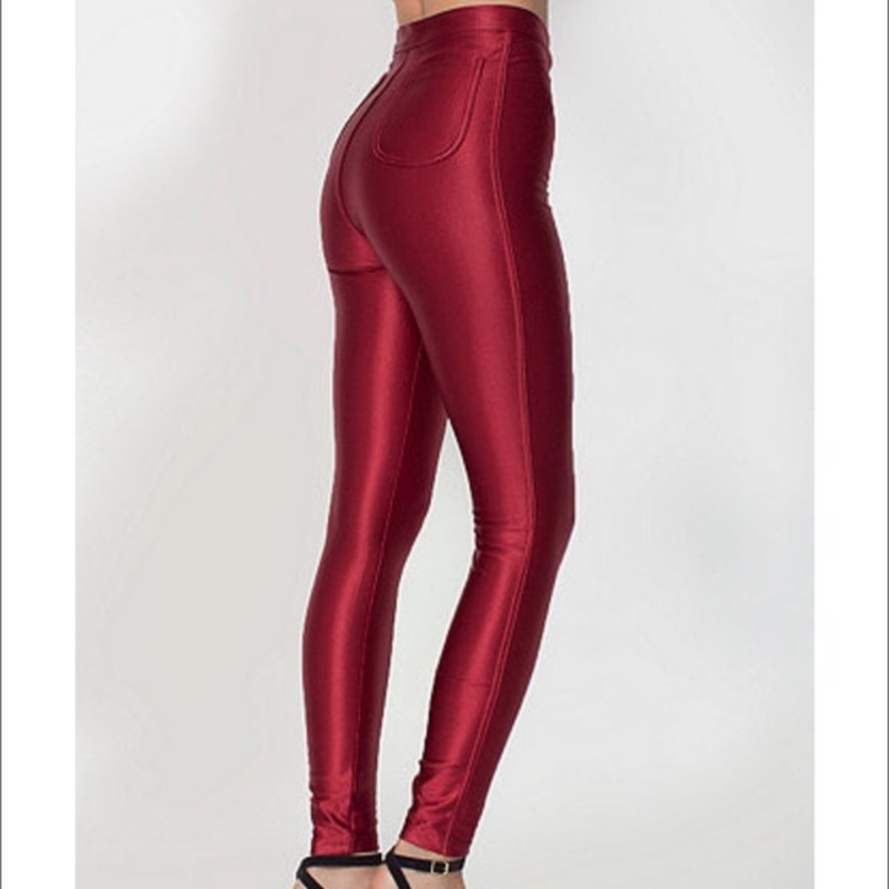 NWOT red/burgundy American Apparel Disco Pants S
