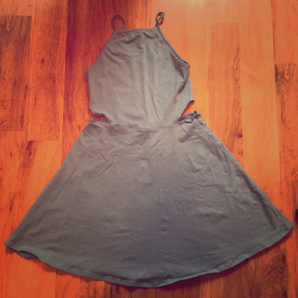 Blue High Neck Dress