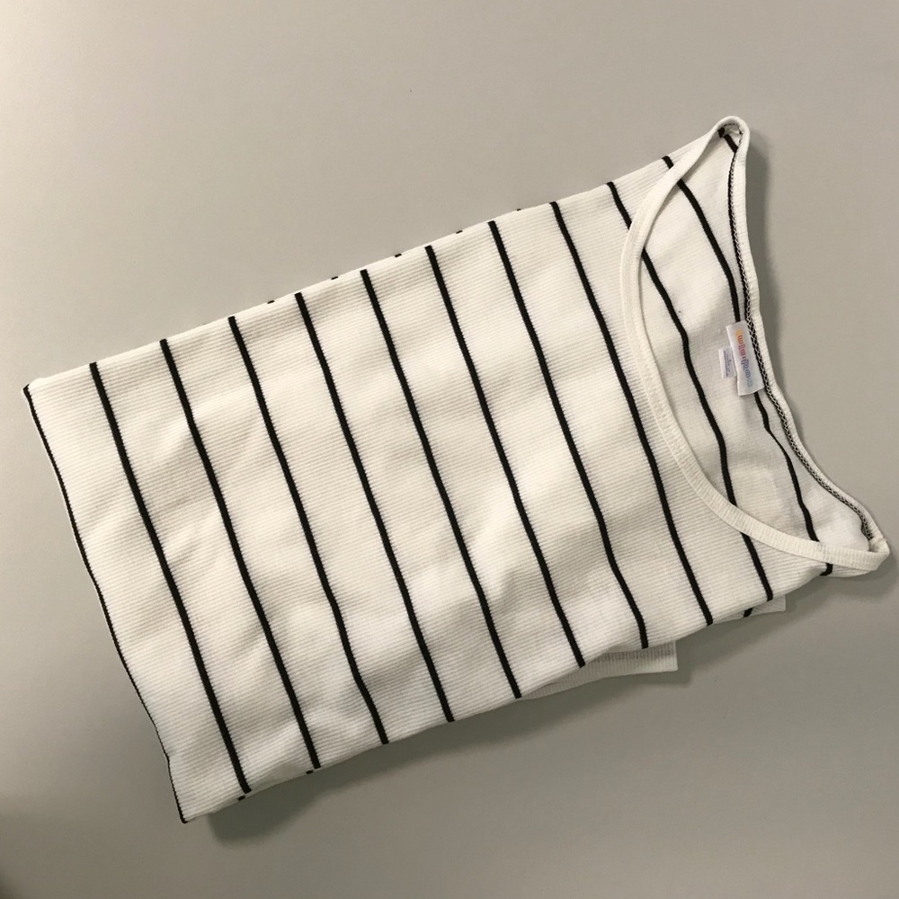 LulaRoe Black & White Striped Irma **EUC**