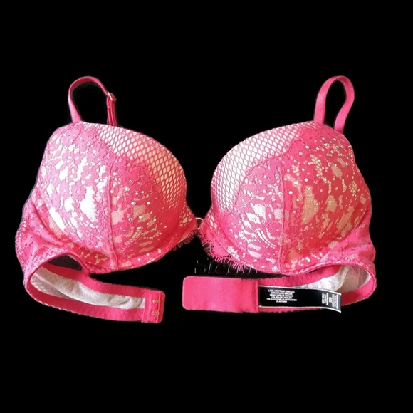 Victoria Secret pushup bra 32B red lace - Picture 1 of 5