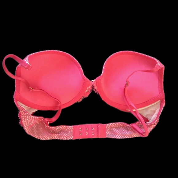 Victoria Secret pushup bra 32B red lace - Picture 3 of 5