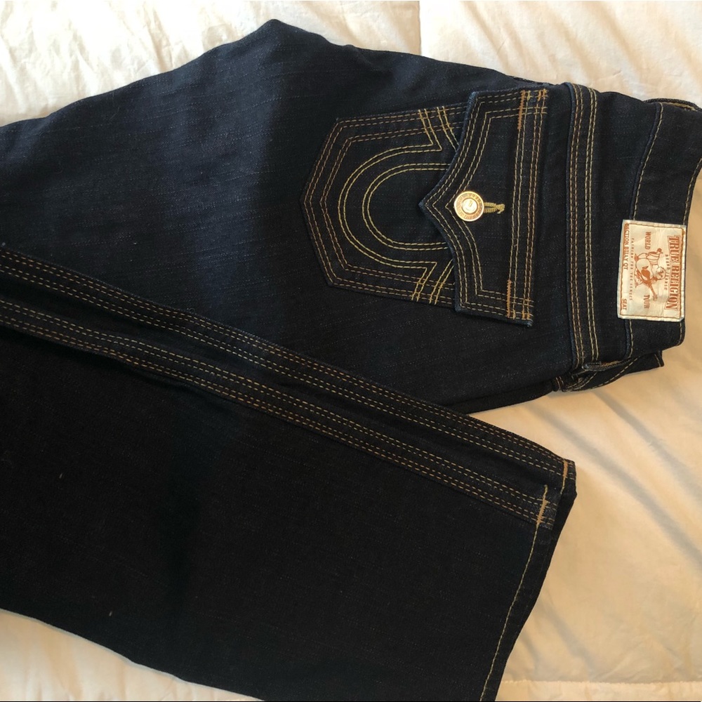 True Religon straight leg dark wash jeans