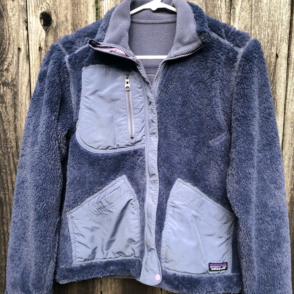 Patagonia reversible fleece, periwinkle, Sz. small