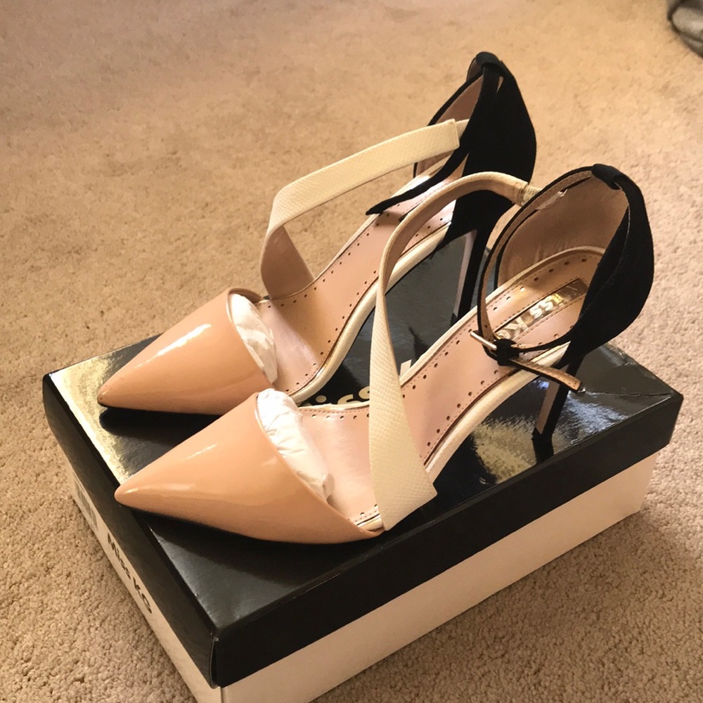 Miss KG black, nude & cream heels