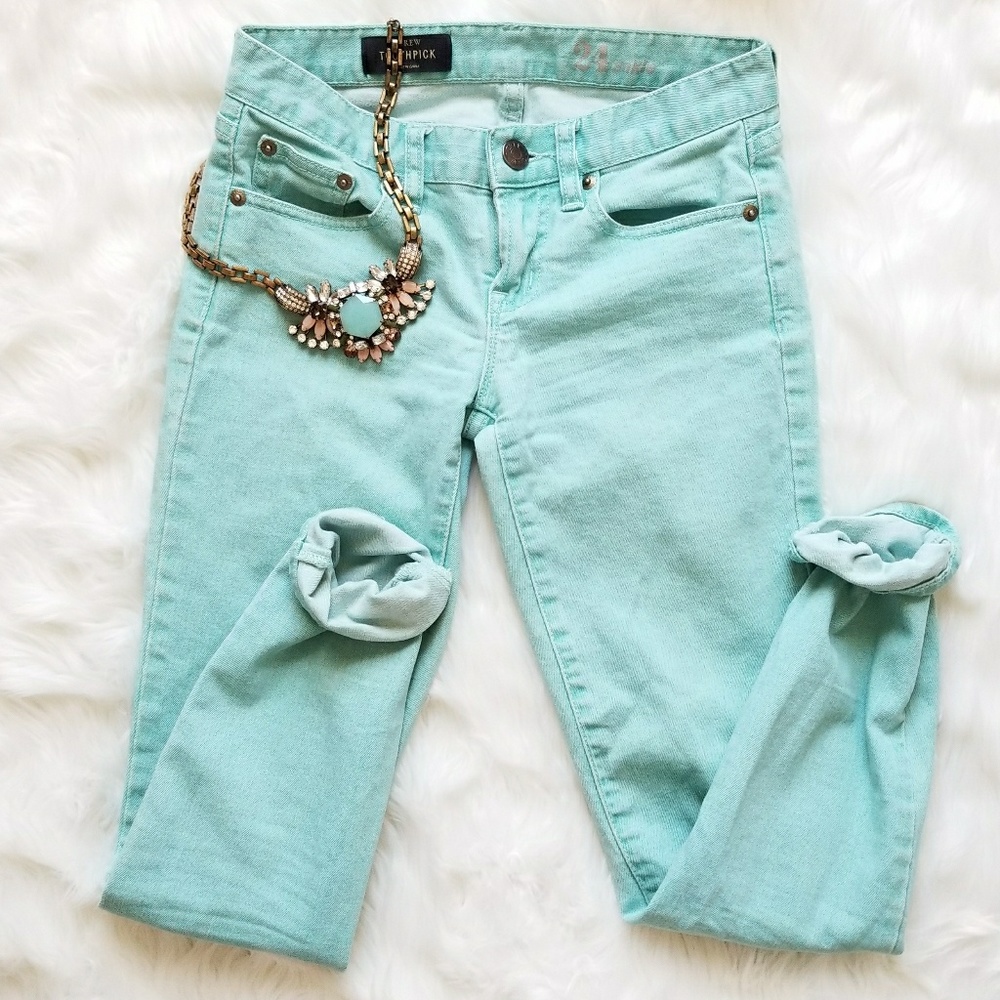 J.Crew Toothpick Jean Yarn Dyed Denim Sz 24 Mint