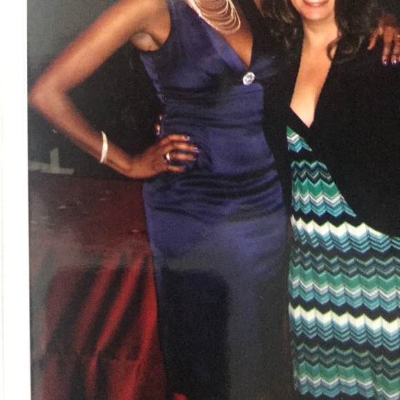 Donna Ricco stretch satin sheath purple dress - Picture 6 of 8