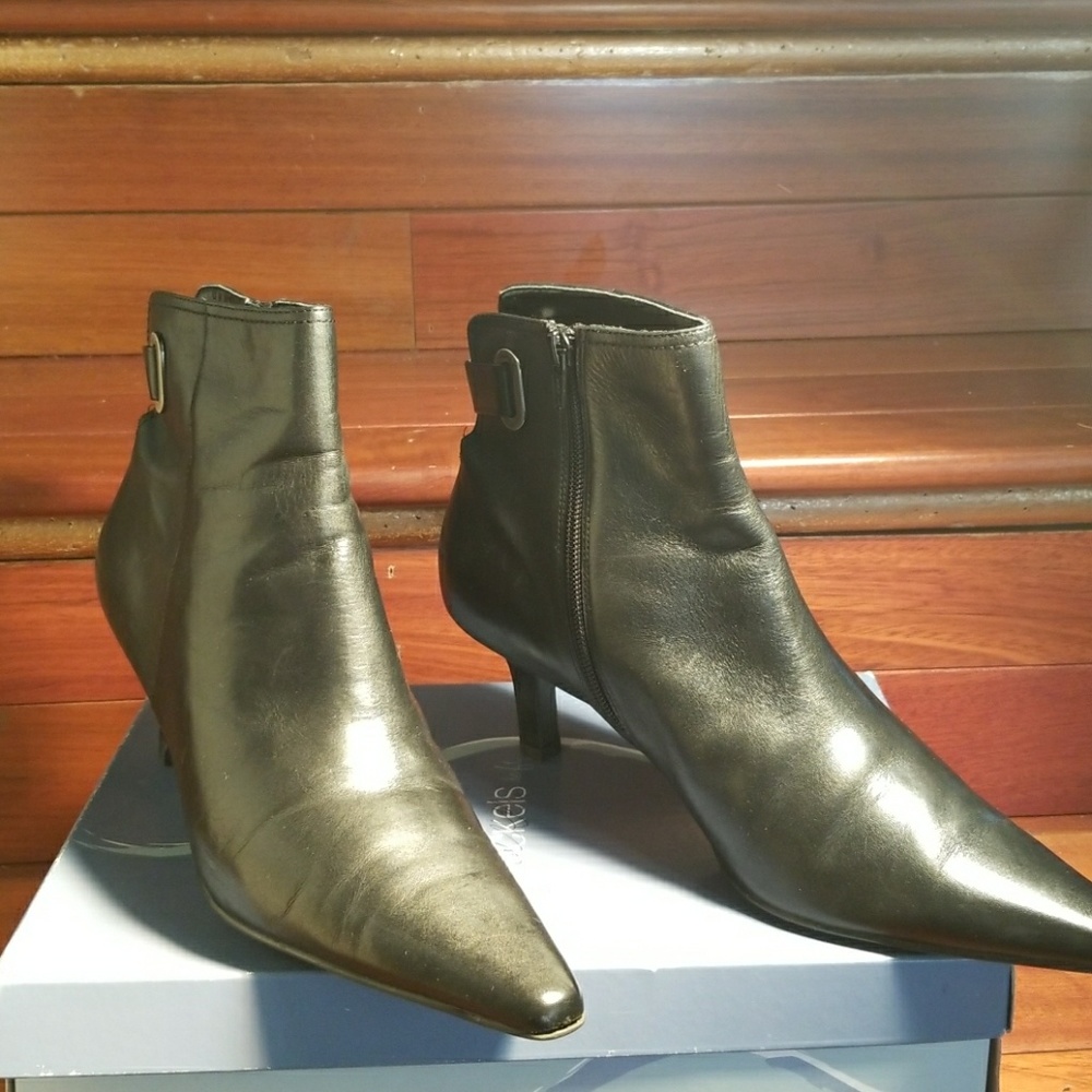 Anne Klein Black Leather Bootie