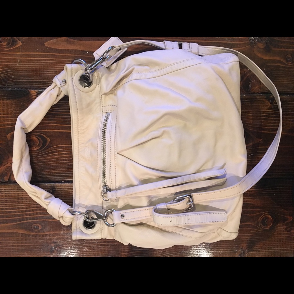 Coach White/ Cream Leather Hobo & Wristlet