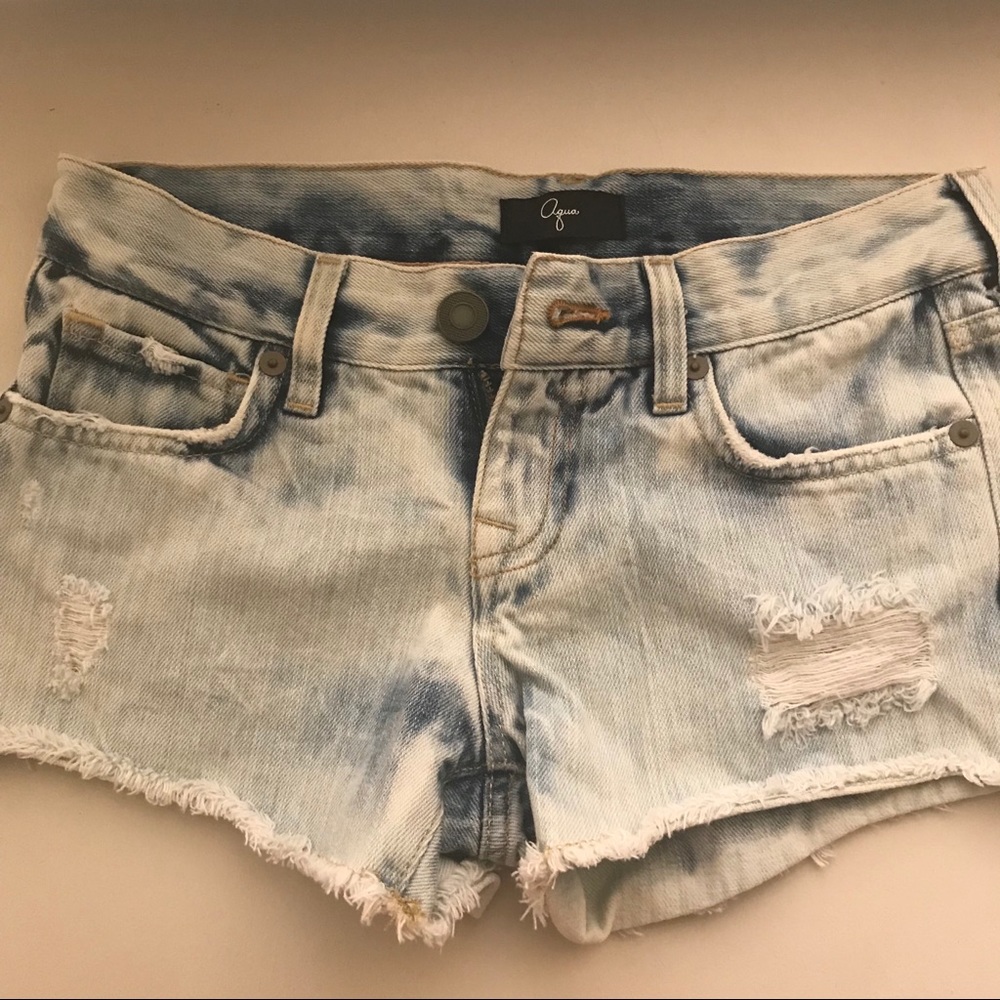 Aqua Distressed Jean Shorts!