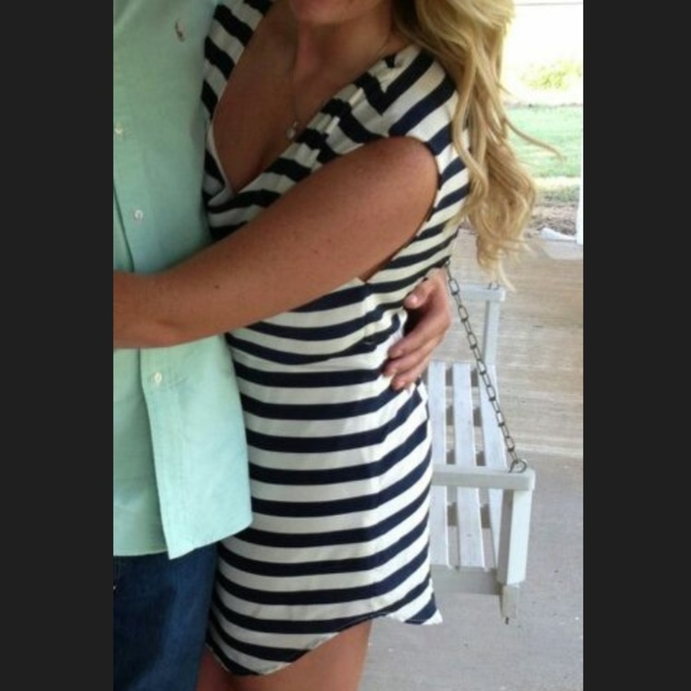 Open back striped dress