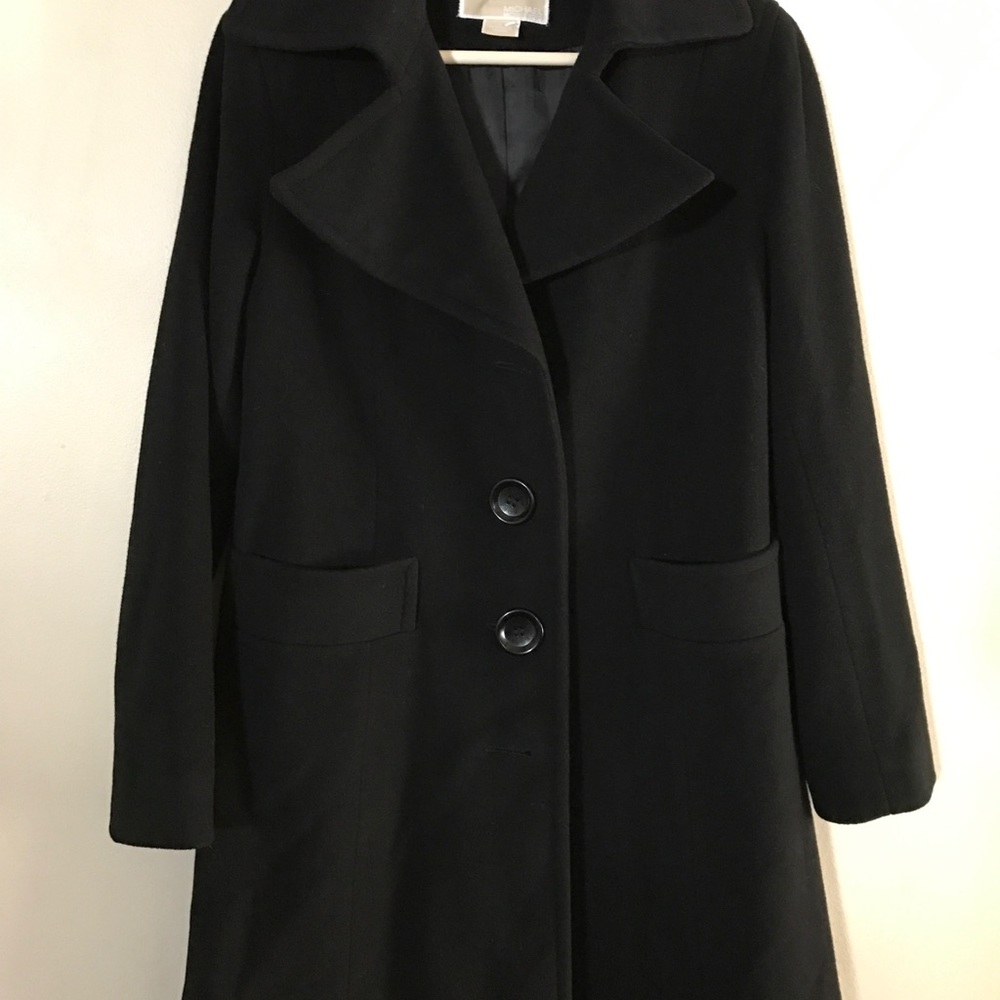 black wool blend coat