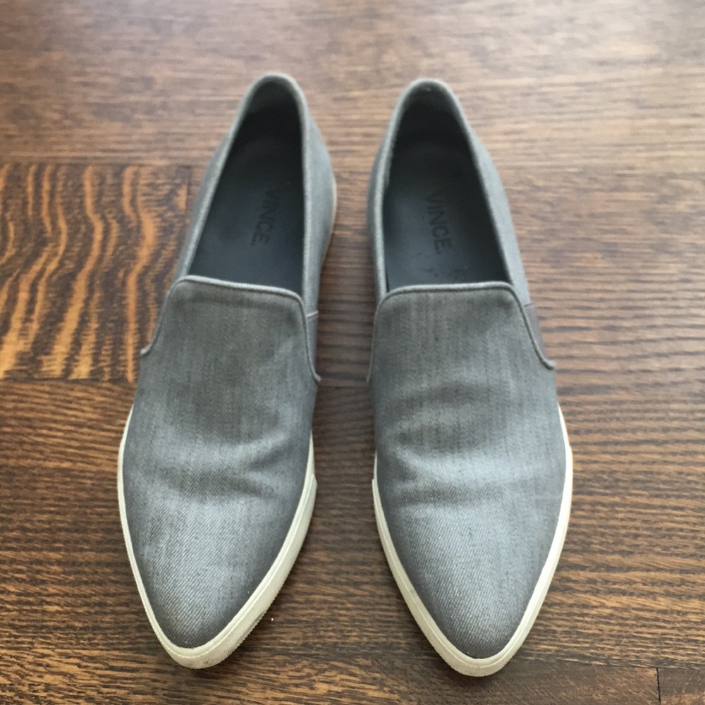 Vince ‘Pierce’ Gray Point Toe Canvas Sneaker