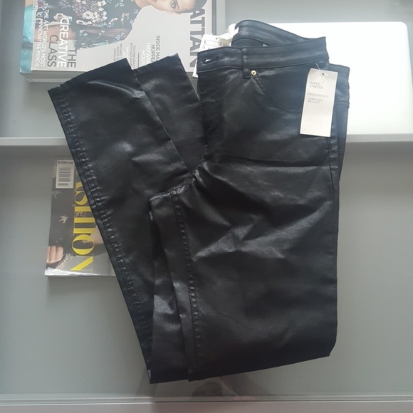H&M Black shine super skinny stretch jeans - Picture 2 of 4