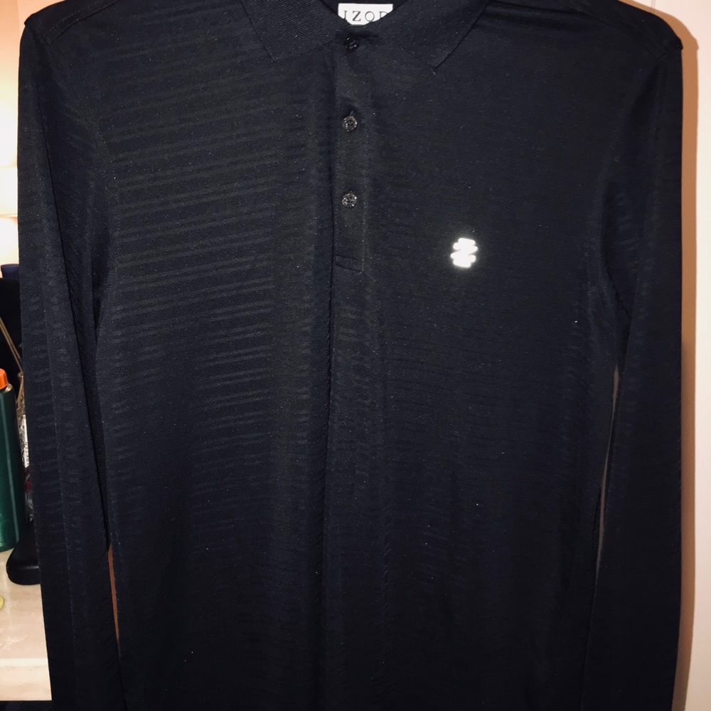 Izod long sleeve black polo