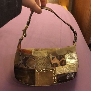 Authentic patchwork coach mini purse