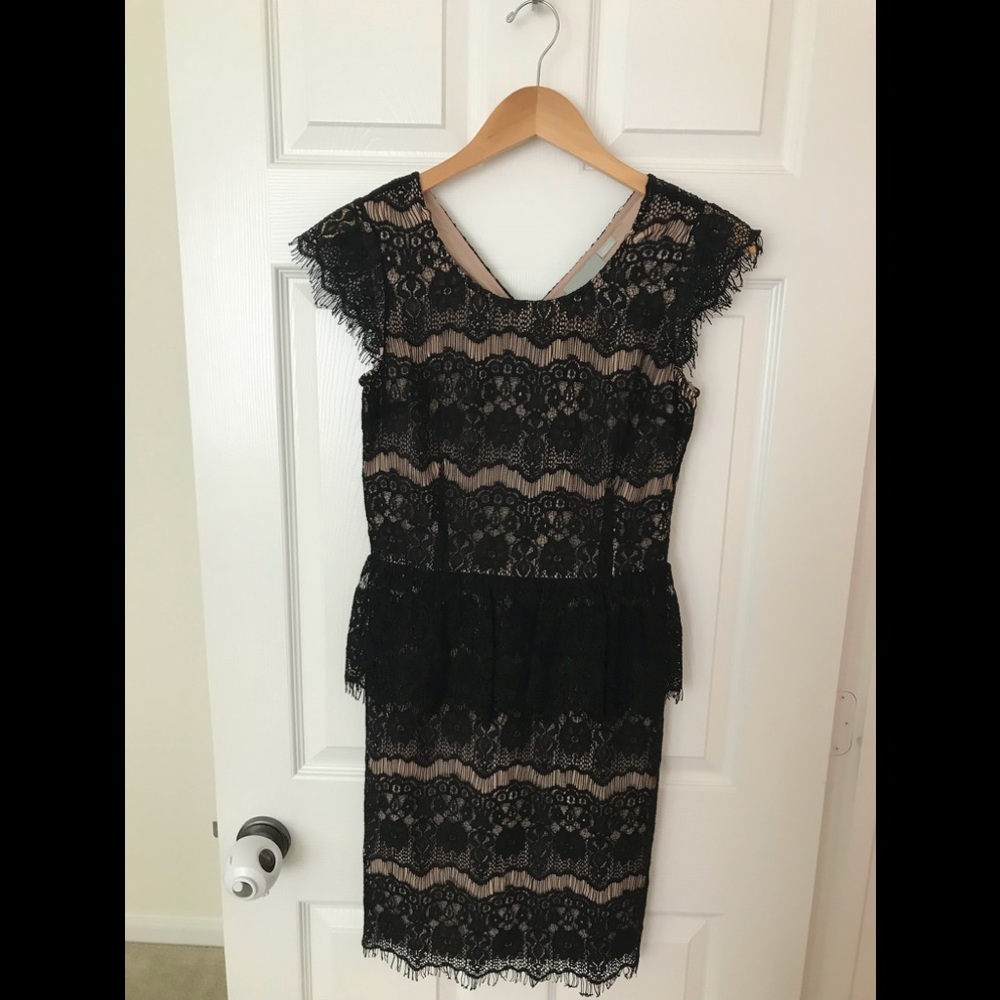 Black and nude lace dress