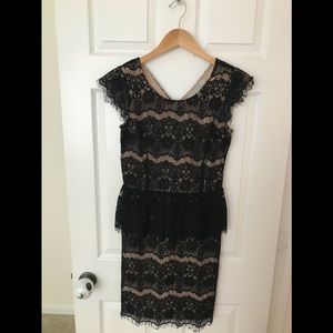 Black and nude lace dress