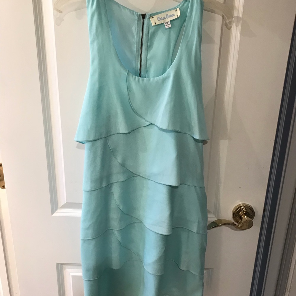 Sky blue ruffle dress