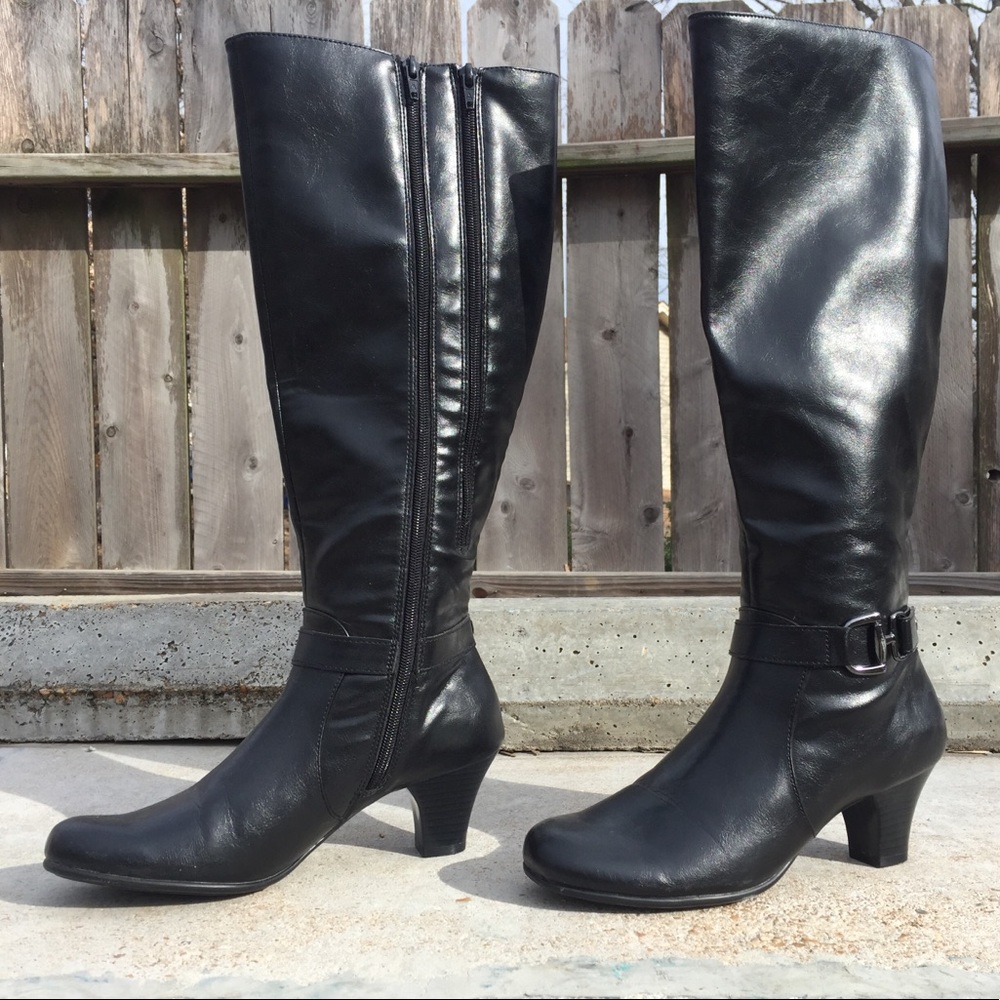 A2 aerosoles pariwinkle wide calf boots.