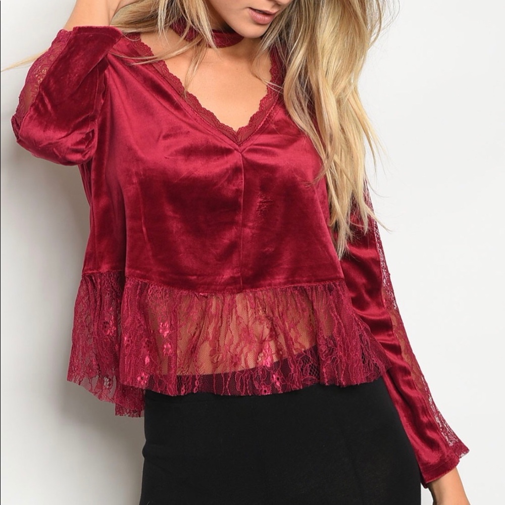 Berry lace top