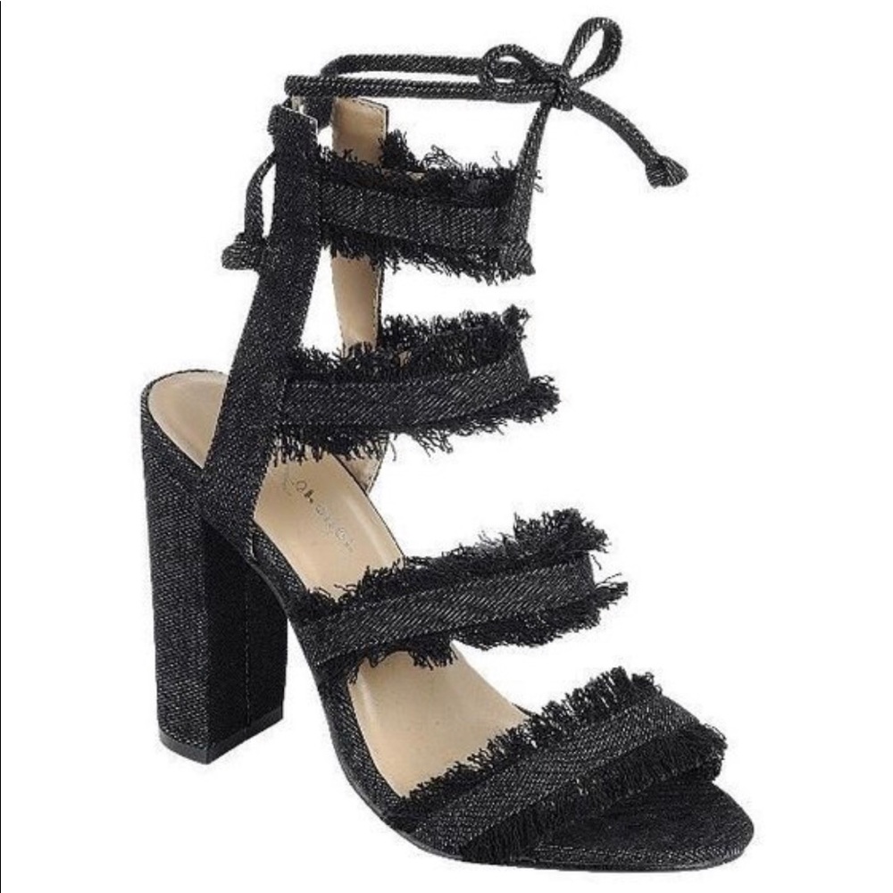 Black Denim Heels