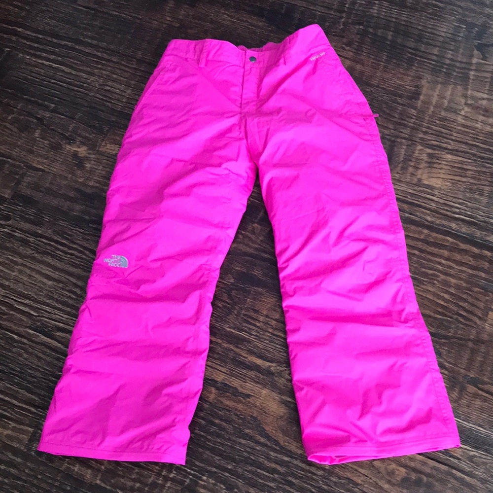 The North Face hot pink girls ski pants