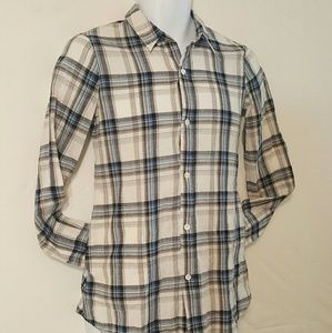 Theory - Pocketed Plaid Small Casual Dress Shirt