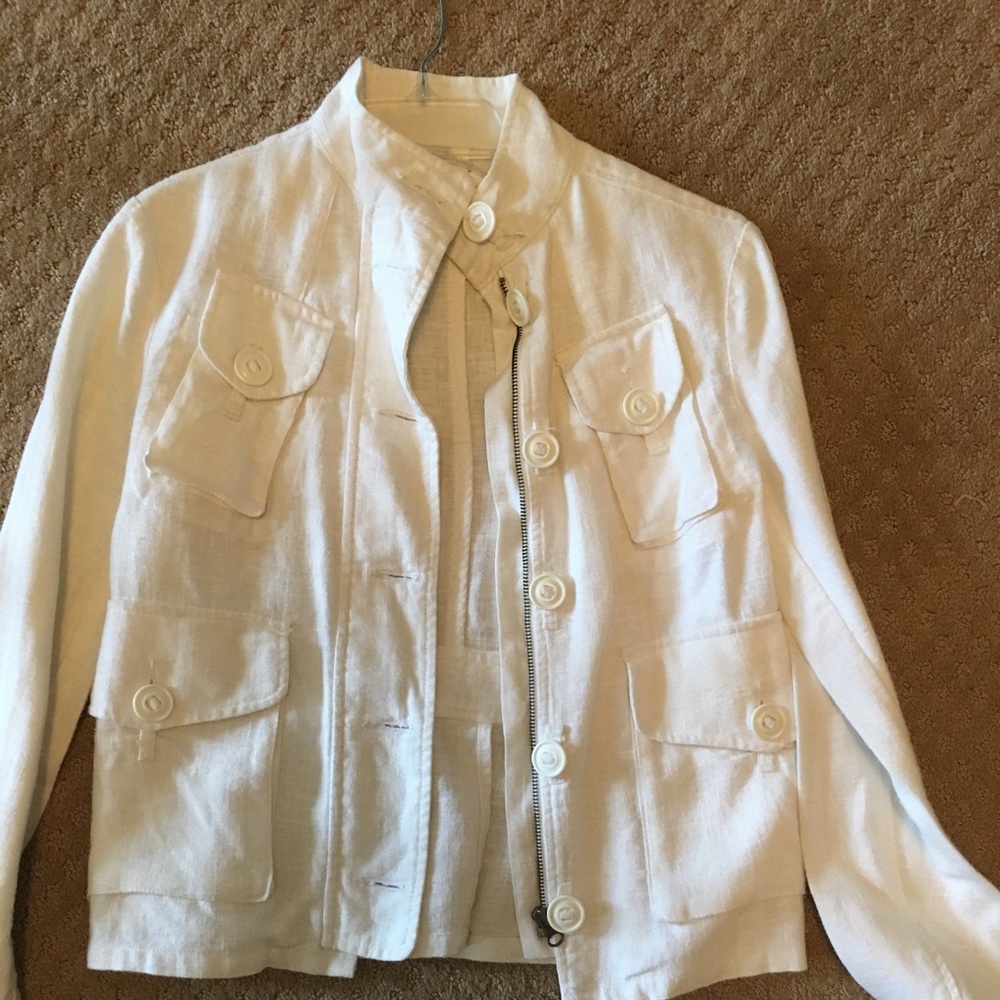 EUC white linen French Connection jacket