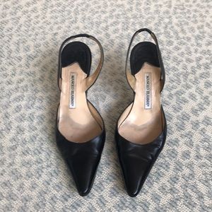 Manolo Blahnik Carolyne leather slingbacks