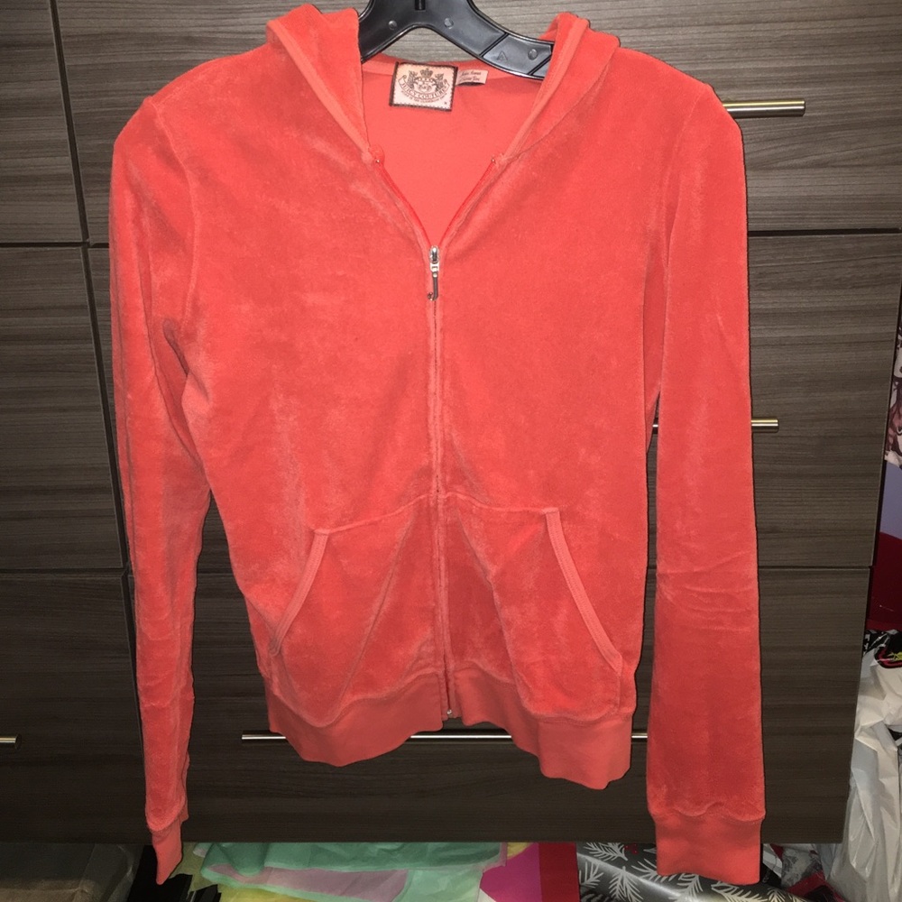 Orange terry cloth juicy couture zip up