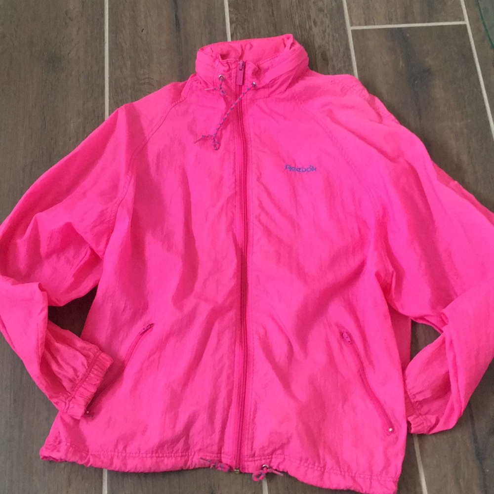 Vintage 1980s Reebok pink and blue windbreaker!