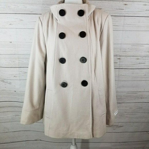Calvin Klein Jackets & Blazers - Calvin Klein Cream Pea Coat Size 18