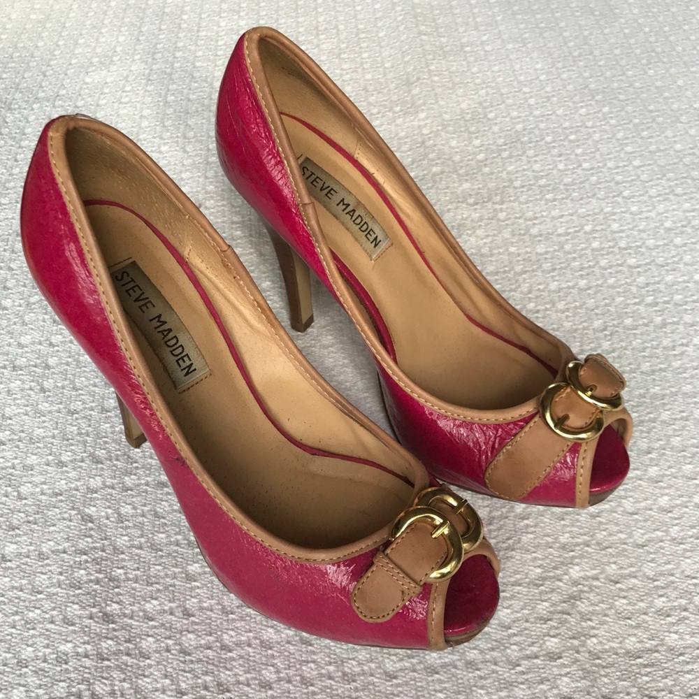 Pink Leather Steve Madden Heels
