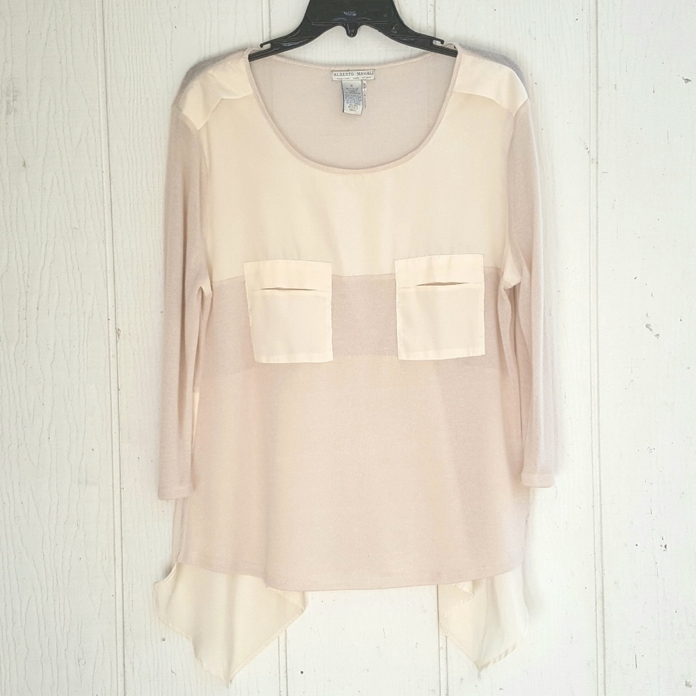Alberto Makali Cream 3/4 Sleeve Blouse