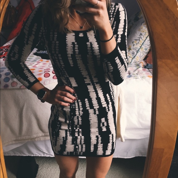 black tight sweater dress