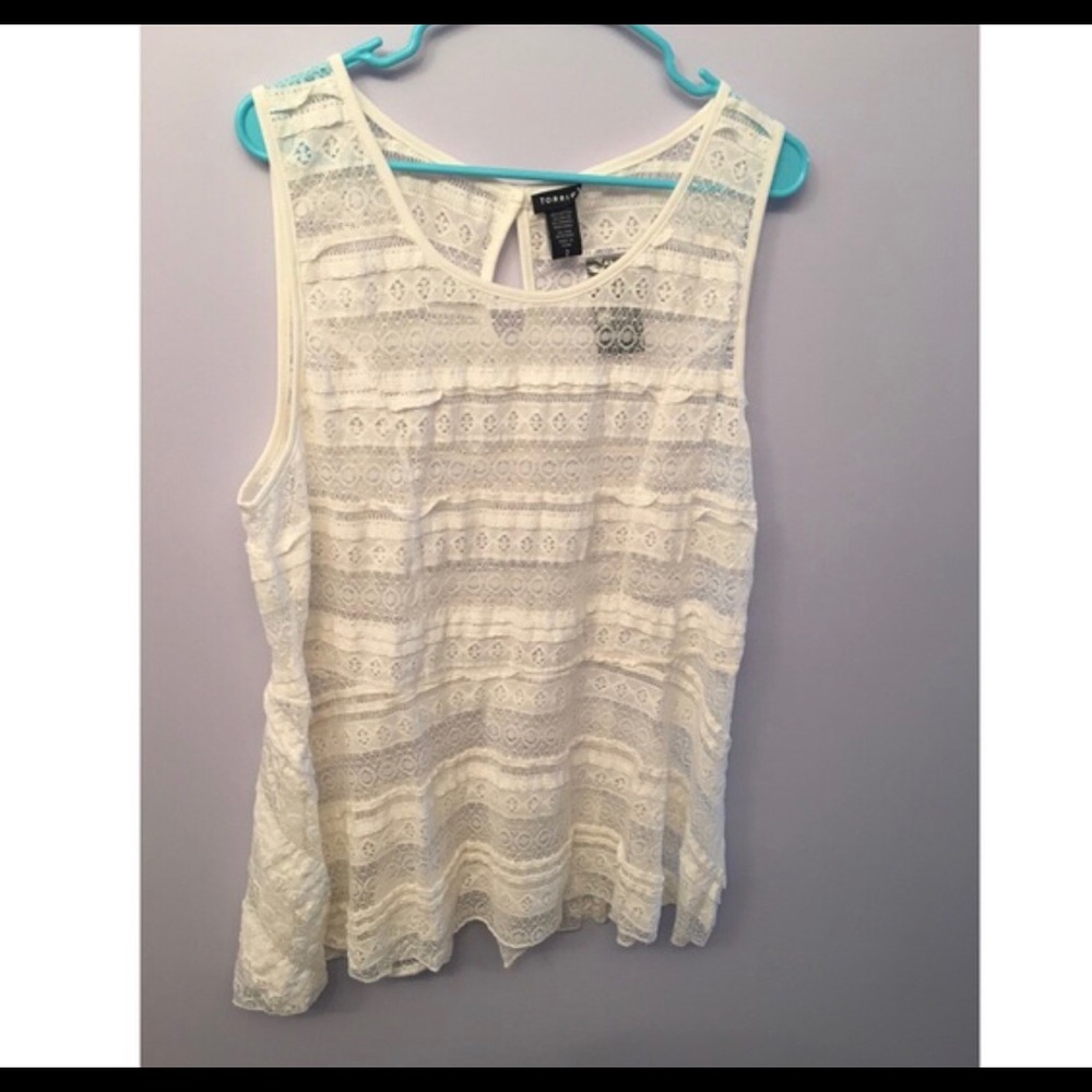 Adorable Torrid Lace Peplum Top