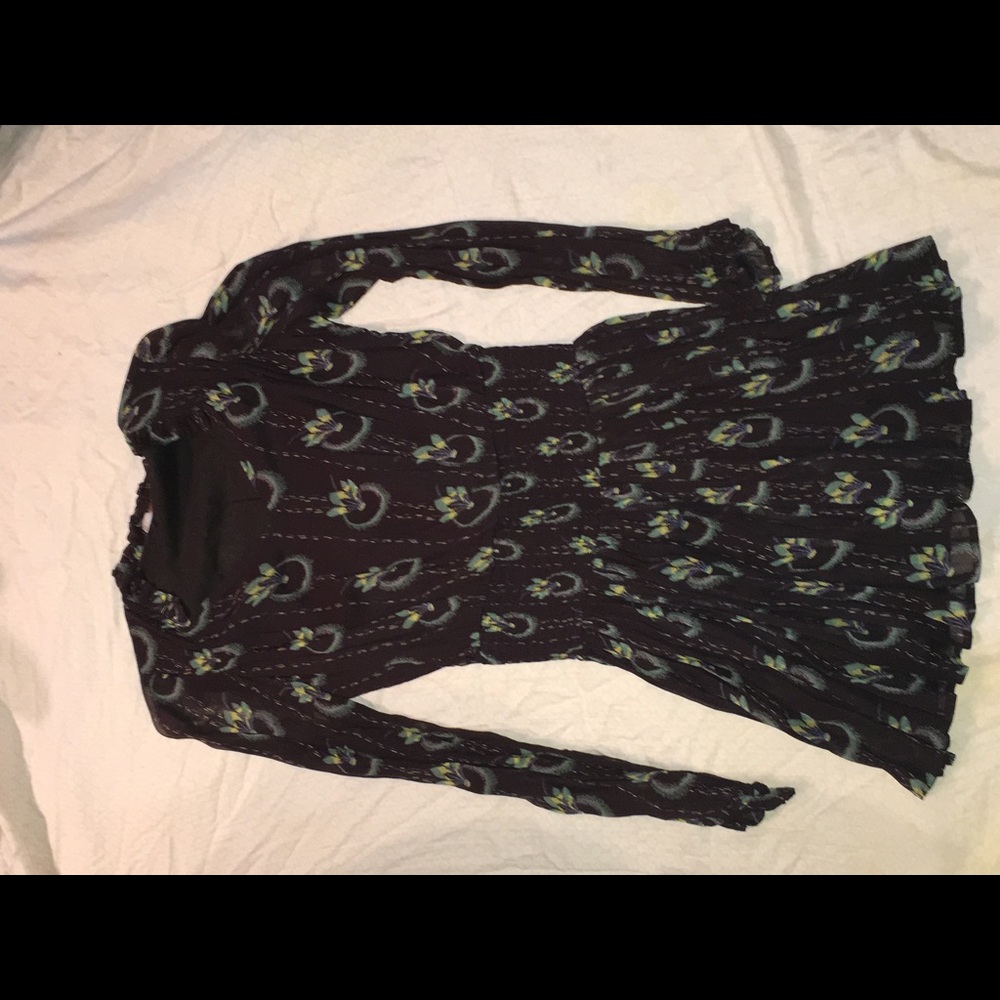 Free People black, long sleeve dress never worn.