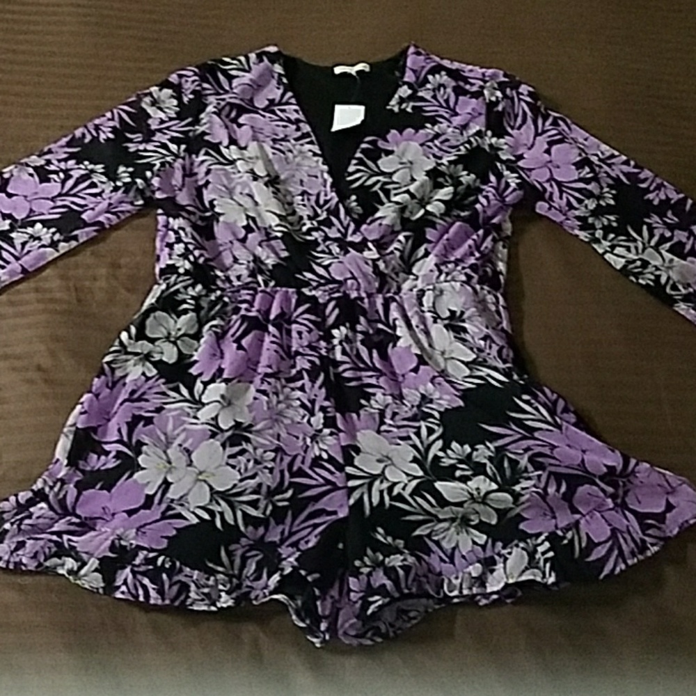Floral purple romper