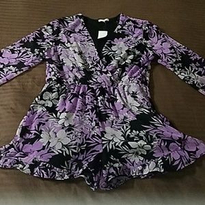 Floral purple romper