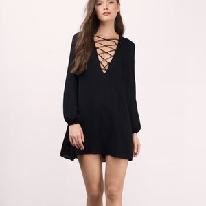 Black lace up dress